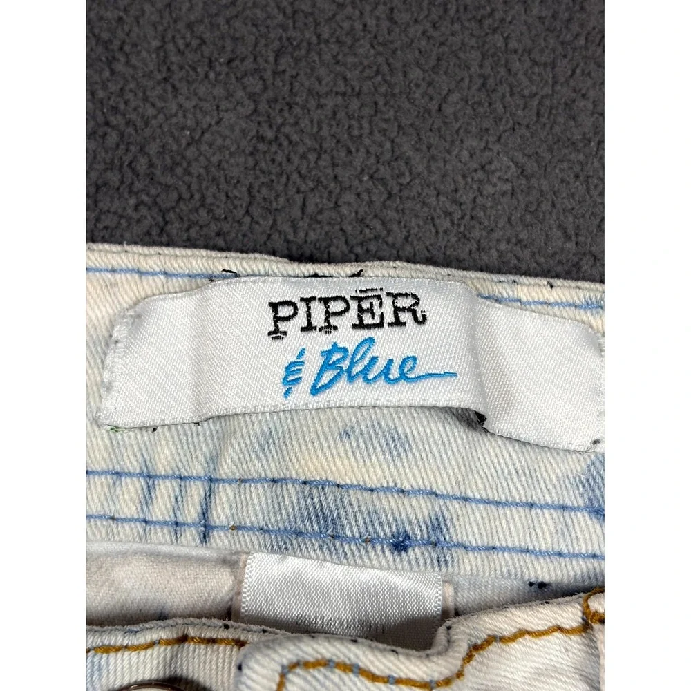 Piper & Blue Jeans Womens 26W Light Blue Tie Dye Denim Skinny Leg Y2k Streetwear